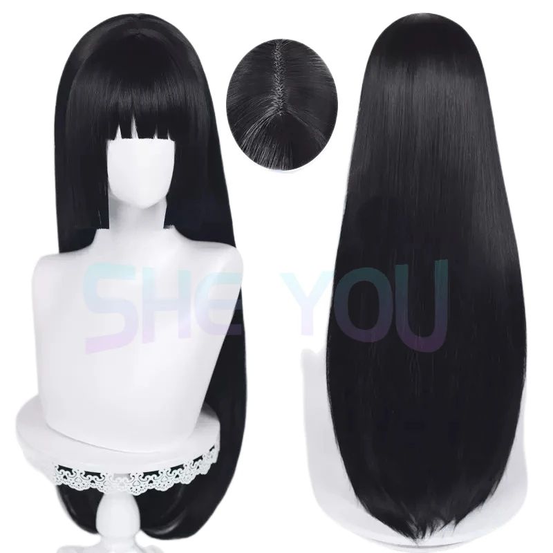 

Anime Kakegurui Jabami Yumeko Hell Girl Enma Ai Black Long Straight Cosplay Wigs Heat Resistant Synthetic Hair Wigs + Wig Cap