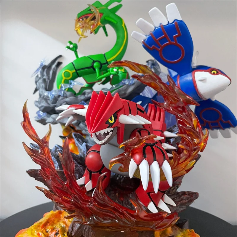 Pokemon Groudon Rayquaza Kyogre 35cm Emit Light Evolutionary Scene