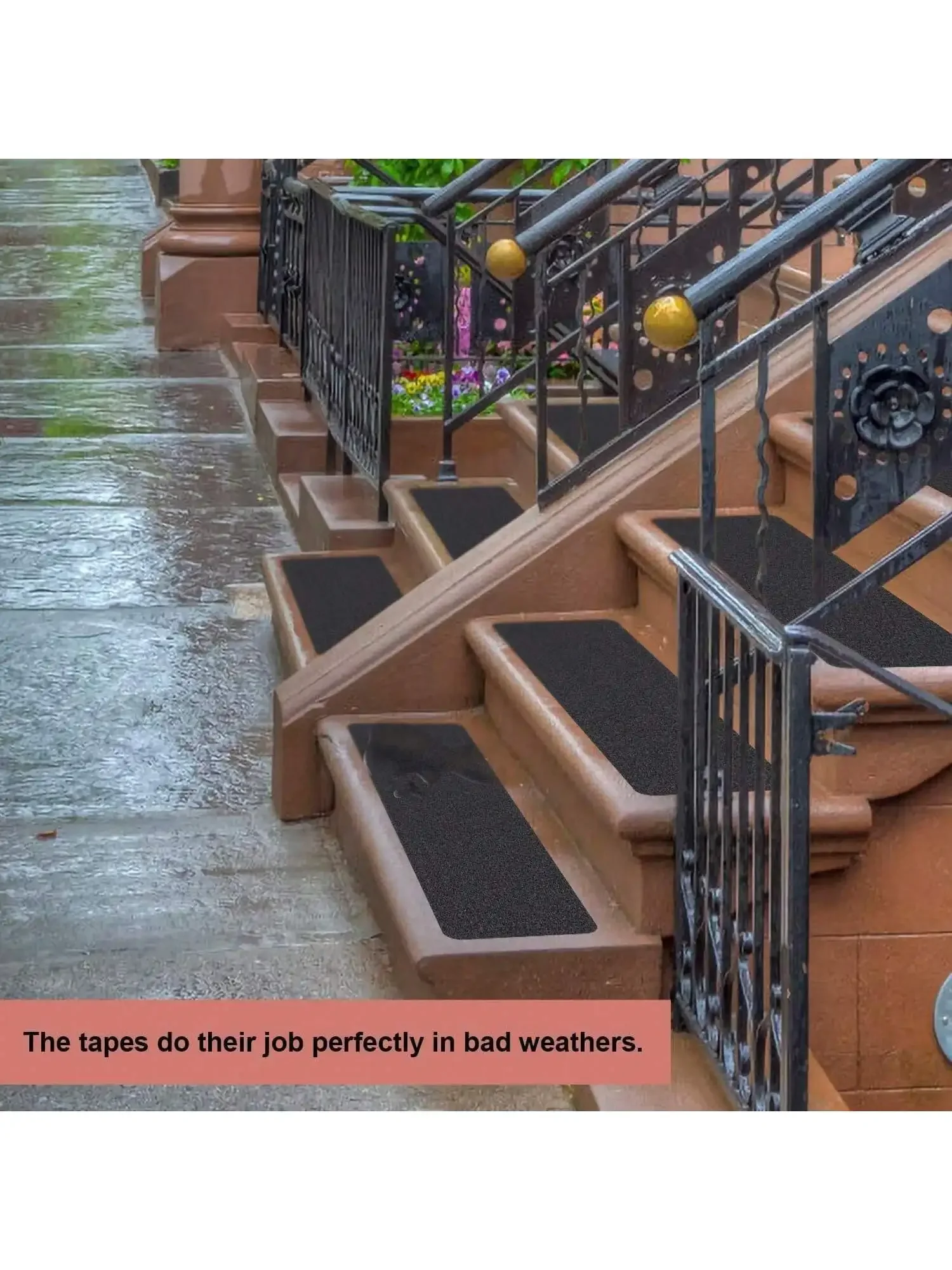 1pcs Non Slip Outdoor Stair Treads Non Skid Heavy Duty Traction Adhesive Step Stripes Staircase Skateborad and Deck vinyl stair nosing anti slip floor tape