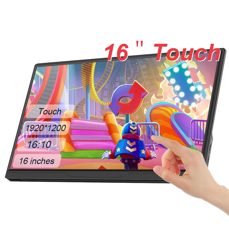 LANLIPU14`15.6`16인치 휴대용 모니터 FHD 1200P USB-C HDMI 외부 보조 화면 (Mac, 노트북, PC, 스위치, Xbox, PS4/5, Xbox용)