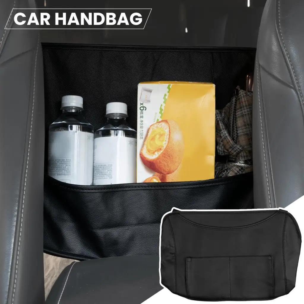 

Pu Leather Car Handbag Holder Interior Auto Seat Middle Box Seat Hanger Storage Bag Hanging Pocket Handbag for Men Women Girls