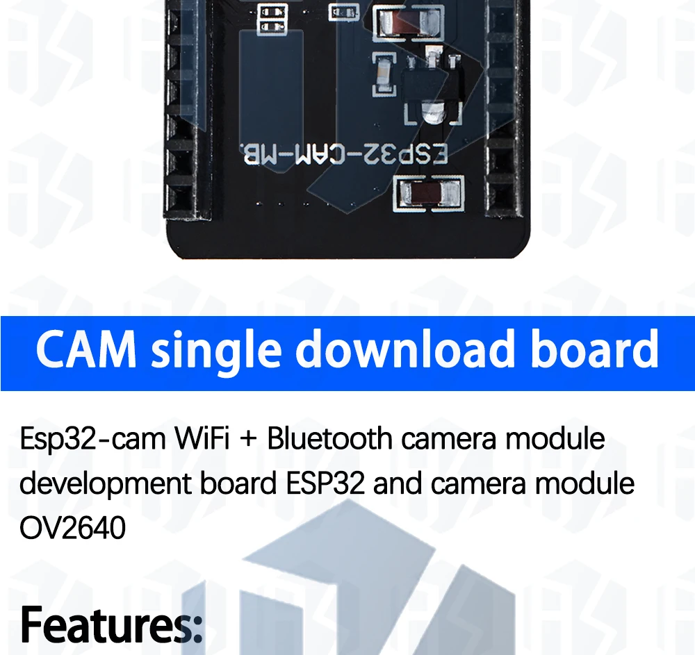 1PCS EGBO ESP32-CAM-MB WIFI ESP32 CAM Bluetooth Entwicklung Board mit OV2640 Kamera MICRO USB zu Seriellen Port CH340G 4,75 V-5,25 V – Detail 9