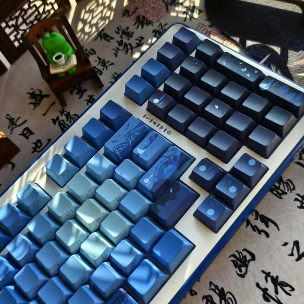 Lua brilhante Keycaps Set para teclado mecânico,