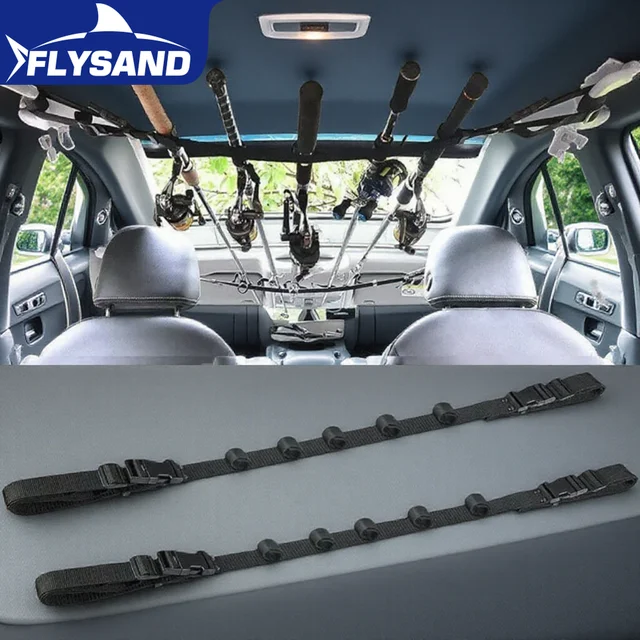 Convenient Fishing Rod Holder Vehicle Carrier Strap 1PC Adjustable Fishing Gear Belt for Car Travel Portable Fishing Accessories 1