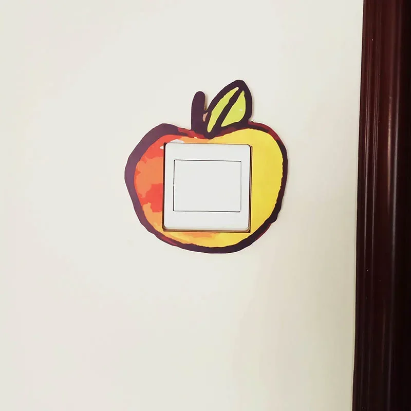 Orange Fruit Decorative Switch Sticker, Modern Minimalist Wall Art, Korean Style, Light Socket Cover