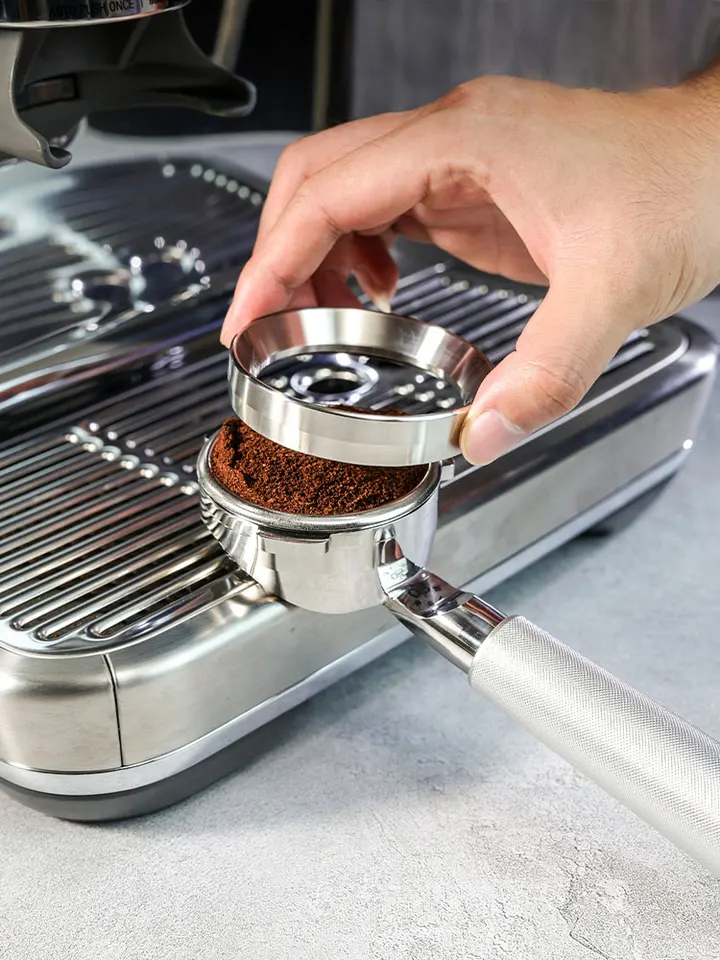 Dosing Funnel Coffee Dosing Ring Coffee Accessory 58mm Dosing Funnel Anti Flying Powder Stainless Steel Dosing Rings For Household Coffee Shop