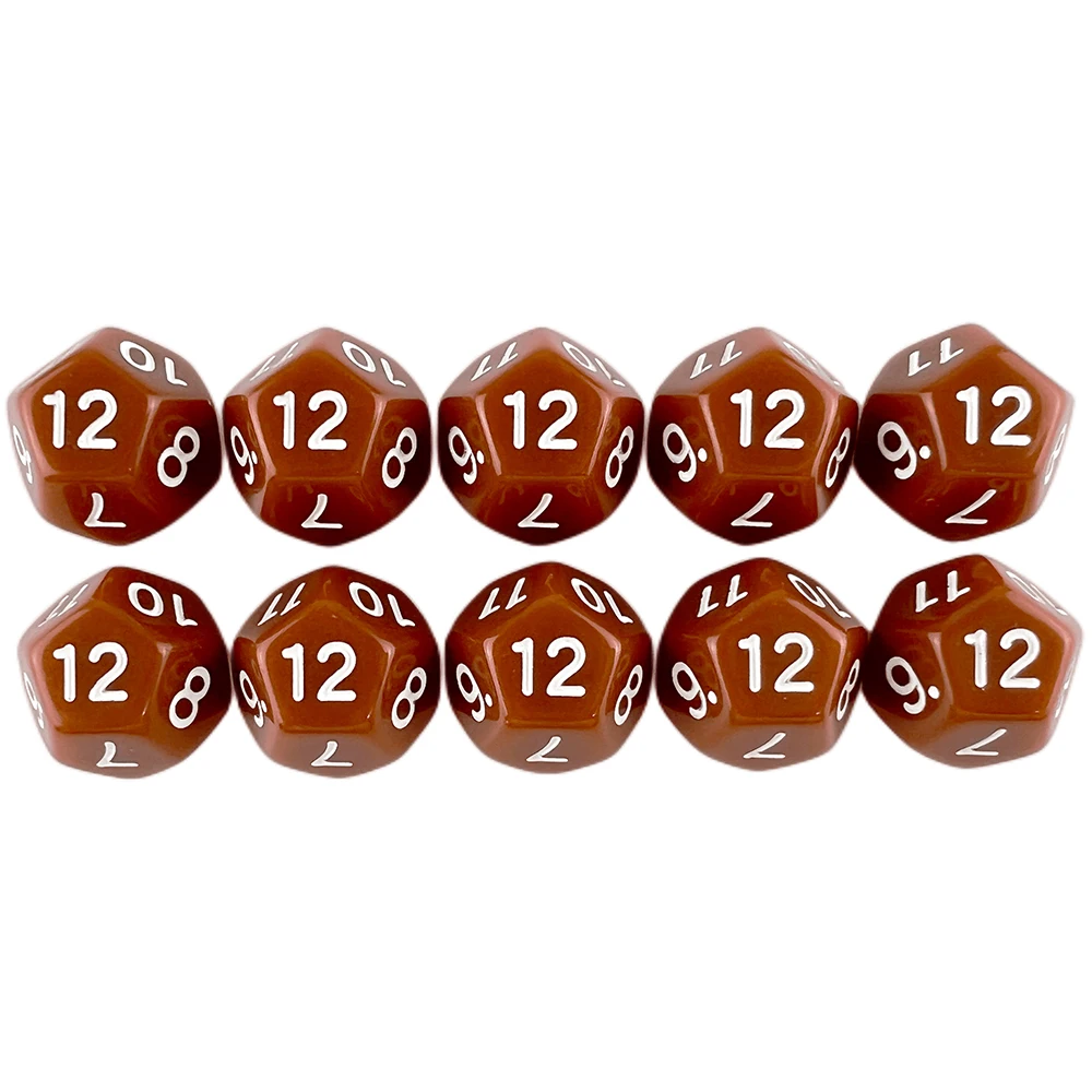 Polyhedral Dice DND Digital Dice Set 12 Sides 10Pcs D12 17.7mm for Role Playing Game Board Game
