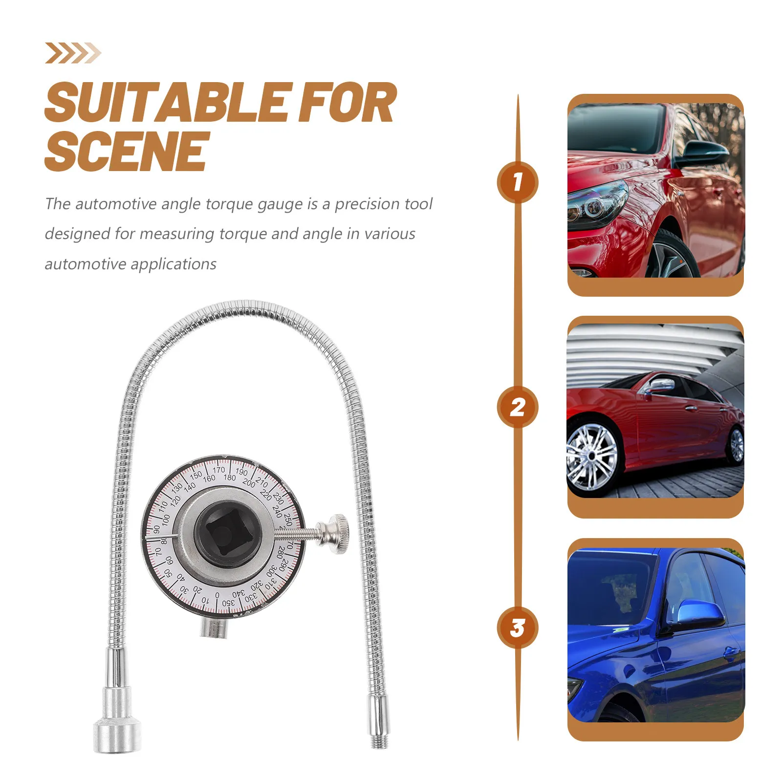 강철 토크 각도 측정기 유연한 암 자동차 정비용 정확한 측정 도구 자동차 수리 기계식 렌치