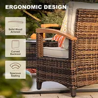 Multi-Piece Outdoor Patio Furniture Set – Curved Half-Moon Rattan Sofa, All-Weather Conversation Set for Backyard Living - Image 2