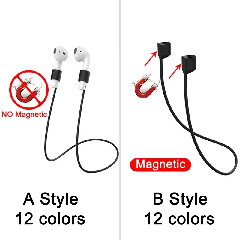 Soft Silicone Anti Lost Magnetic Rope Earphones for Apple Airpods 2 1 3 Air Pods Pro Bluetooth Wireless Headphone Earbuds Strap