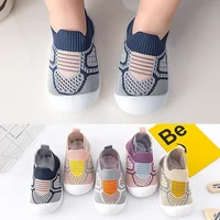 Chaussures antidérapantes et respirantes pour bébé, chaussettes de sol avec semelle en caoutchouc pour enfants, filles et garçons, chaussures en maille, pantoufles à fond souple 3