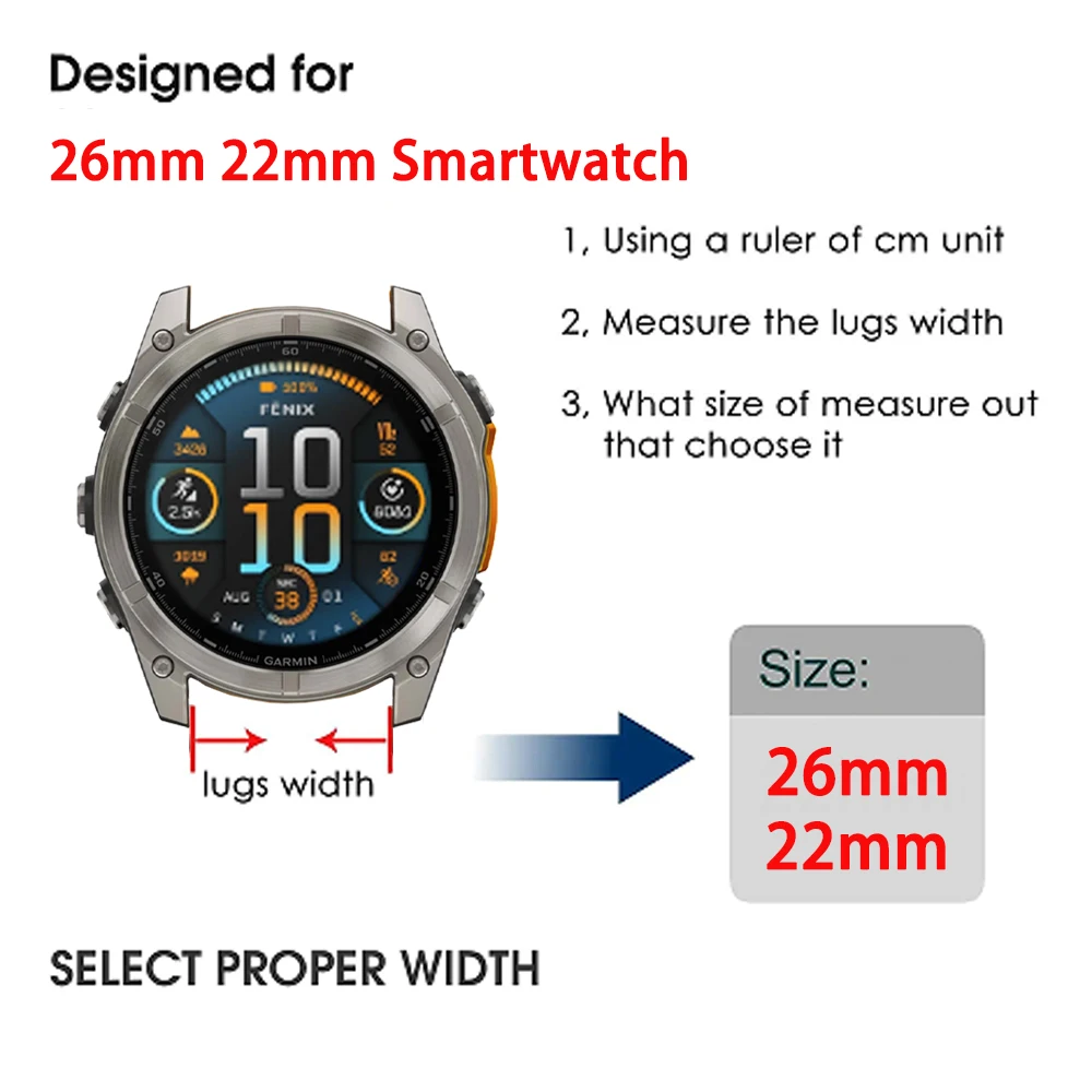 Premium QuickFit Silicone Sport Watch Band - 22/26mm