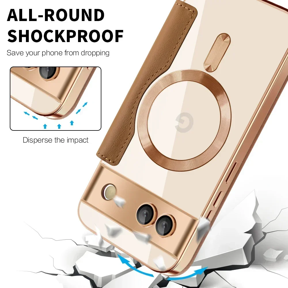 Magnetic Flip Wallet Case with Wireless Charging and Card Slot