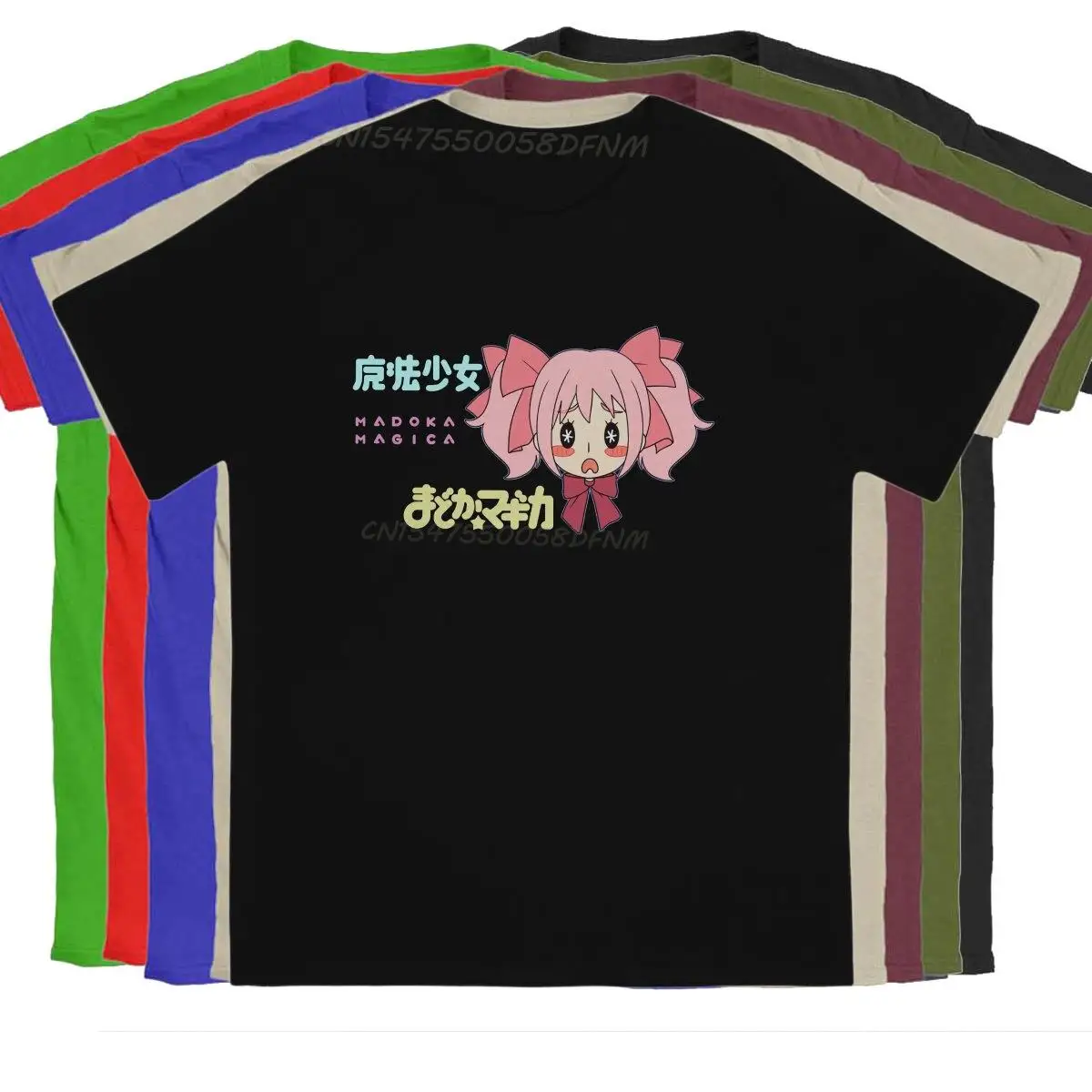 

Madoka T-shirts Men Pure Cotton Hipster T-Shirts Summer Tops Puella Magi Madoka Magica Anime Tees Men Clothing Oversized
