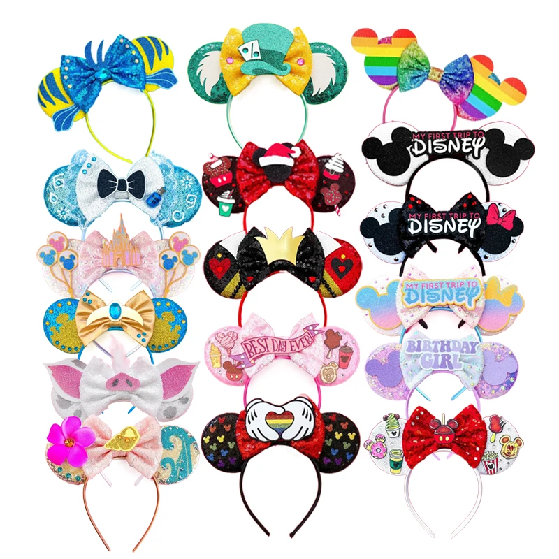 2023 Mickey Mouse Ears Headbands for Baby Girls Headband Kids Accessories Women Hair Headwear for Halloween Carnival Party