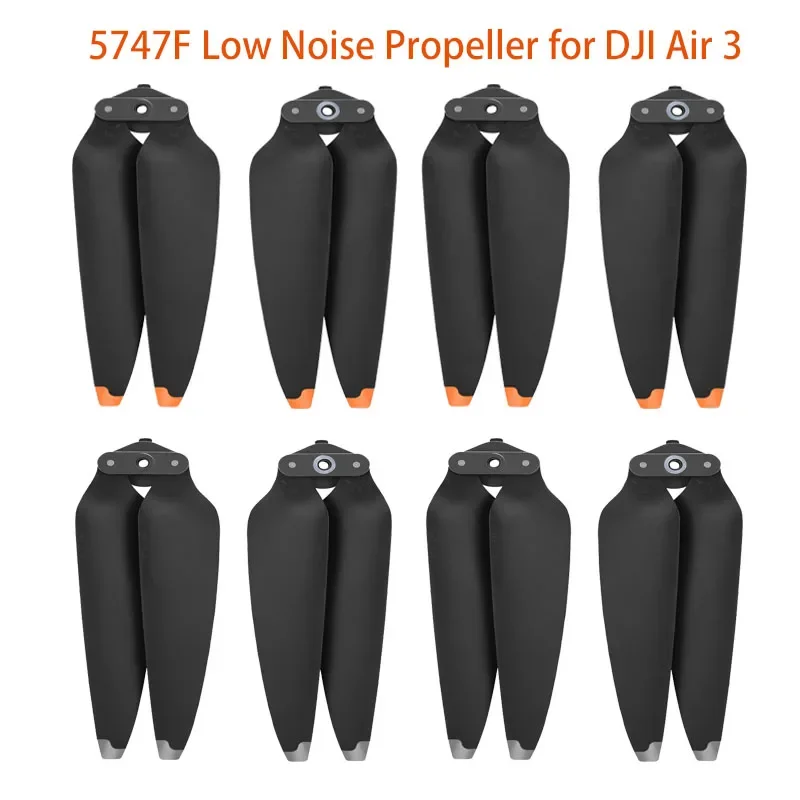 Hélice de rechange pour DJI Air 3 de couleur orange, vue de dessus avec les pales déployées.