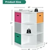 9-Cubby Kids Bookcase with Large Storage Drawers, Children's Corner Cabinet with 6 Cubes and 3 Shelves, Wooden Storage 3