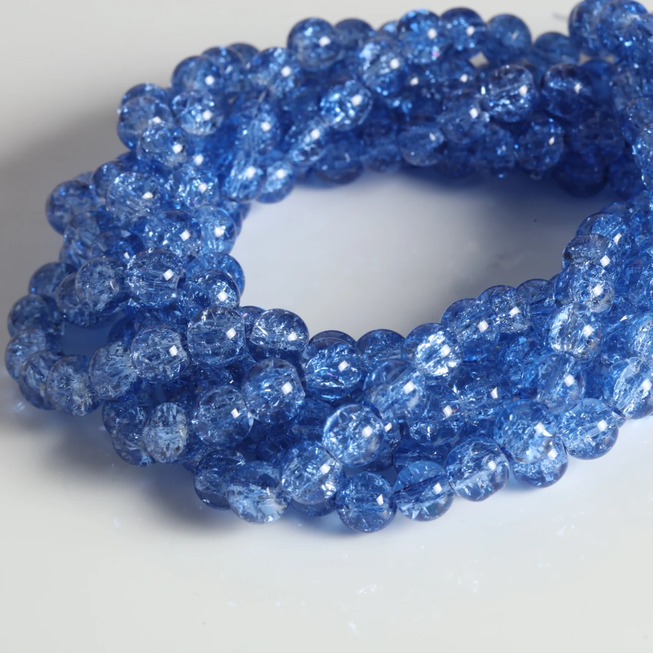 Elegant Pink Crackled Glass Beads for Handmade Jewelry Crafts