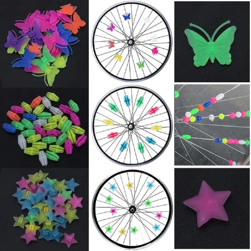 Bike Accessories 25/35Pcs Bead Spoke Beads Clip Bicycle Wheel Decoration