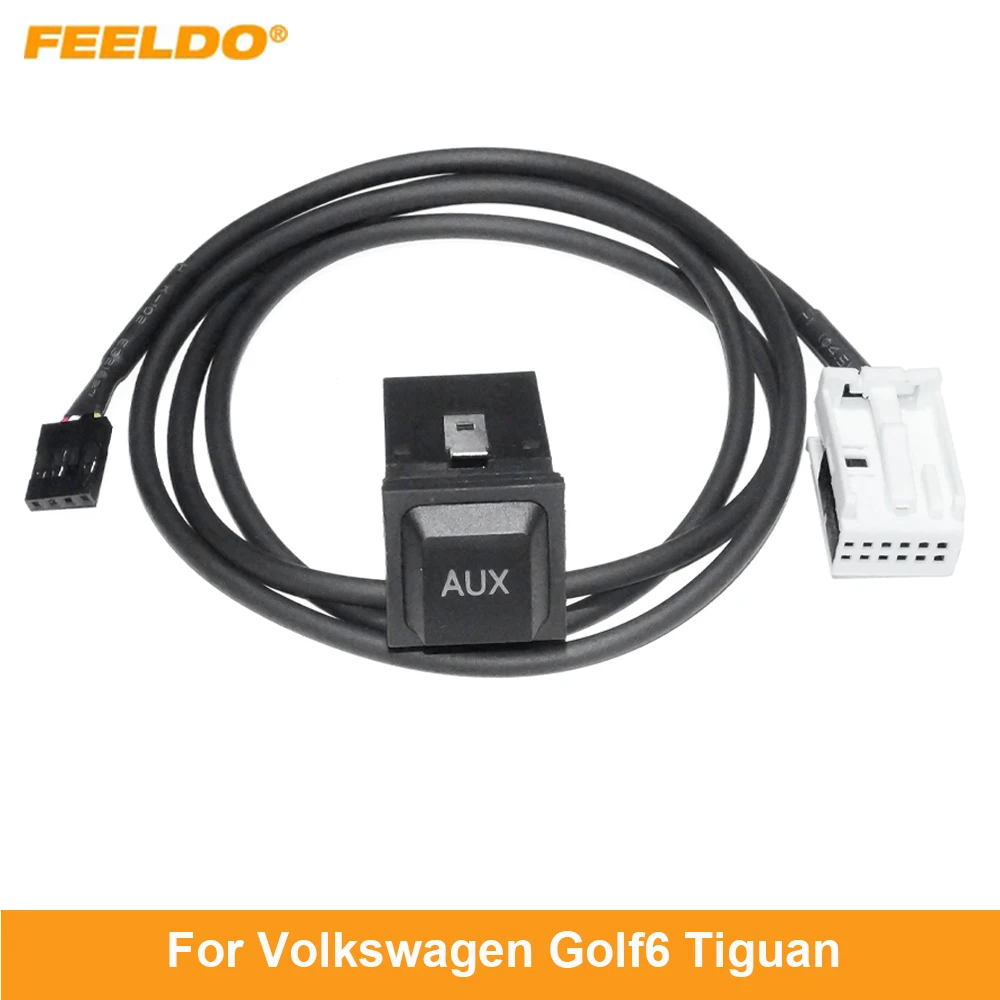 

Автомобильный аудиокабель FEELDO со штекером AUX и переключателем для Volkswagen Golf6 Tiguan Skoda Octavia RCD510 300 + 310/210