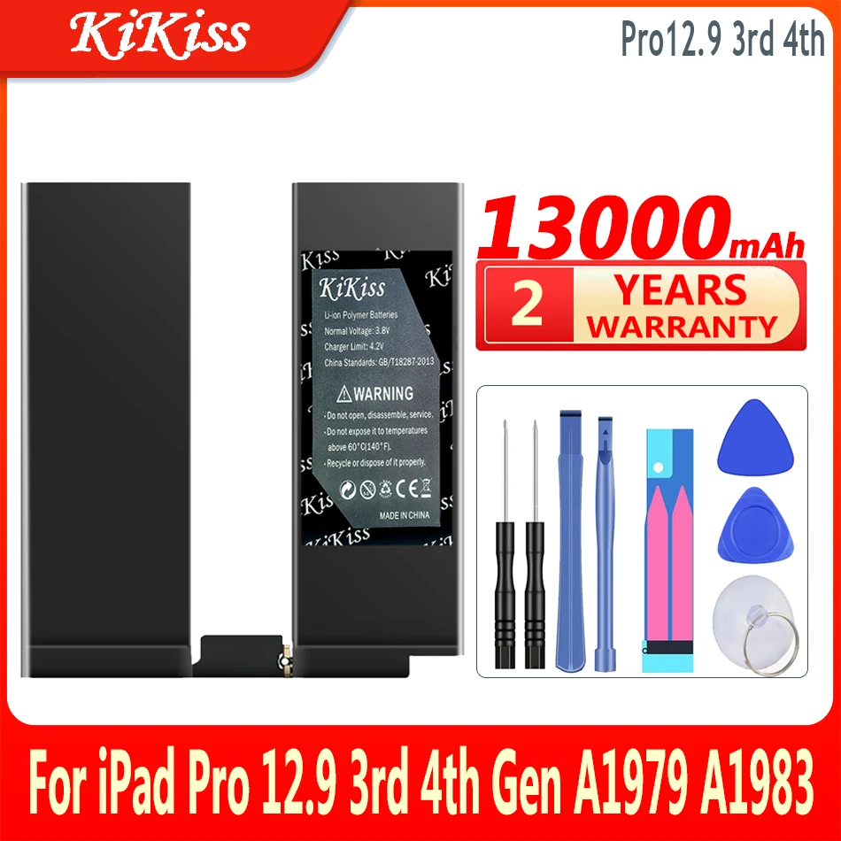 Rechargeable Battery 13000mAh KiKiss Powerful Battery For iPad pro 12.9 pro12.9 3rd 4th Gen A1979 A1983 A1876 A1895 A2014 A2043 A2069