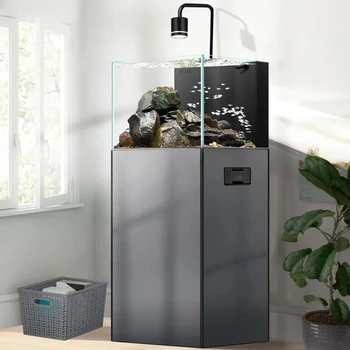 3120-bc6e52.jpg A57 New fish tank ecological landscaping aquarium living room household wall ultra-white glass goldfish tank