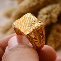 Dubai Middle Eastern Gold Color Rings For  Men Weddings Ring Engagements Flower and Gifts 6