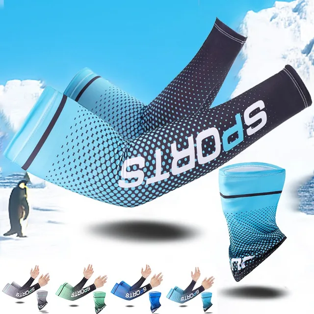 New Ice Silk Sleeve Sunscreen Cuff UV Sun Protection Arm Sleeves  Anti-Slip Men Women Long Gloves Outdoor Cool Sport Cycling 5