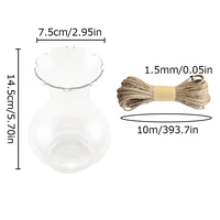 12PCS Transparent Plastic Vases Cute Tiny Flower Bulb Plant Containers Mini Hydroponic Plant Flowerpot Rustic Wedding Home Decor 2
