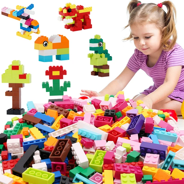 1000 Pieces DIY Creative Building Blocks Bulk Sets City Classic Bricks Assembly Brinquedos Educational Toys for Children 3