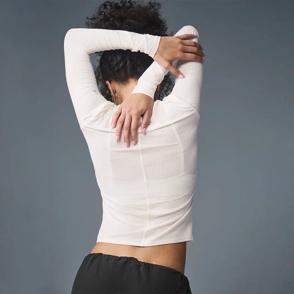 2025 جديد طويل الأكمام موضوع اليوغا ضئيلة طويلة ال...