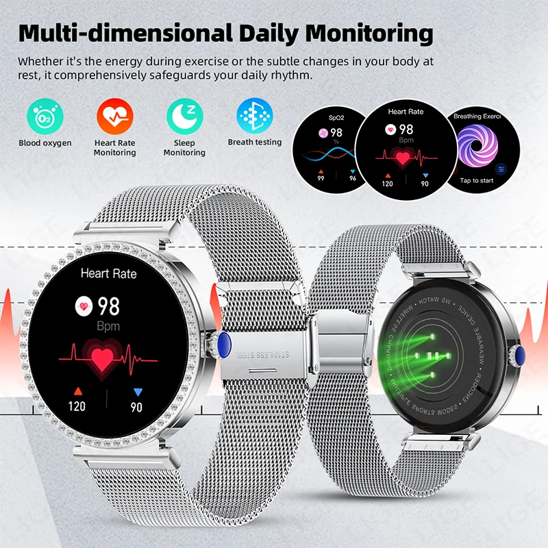 LIGE 2025 New Lady Fashion Smart Watch Women GPS Tracking Heart Rate Bluetooth Call Female Health Waterproof Outdoor Smartwatch