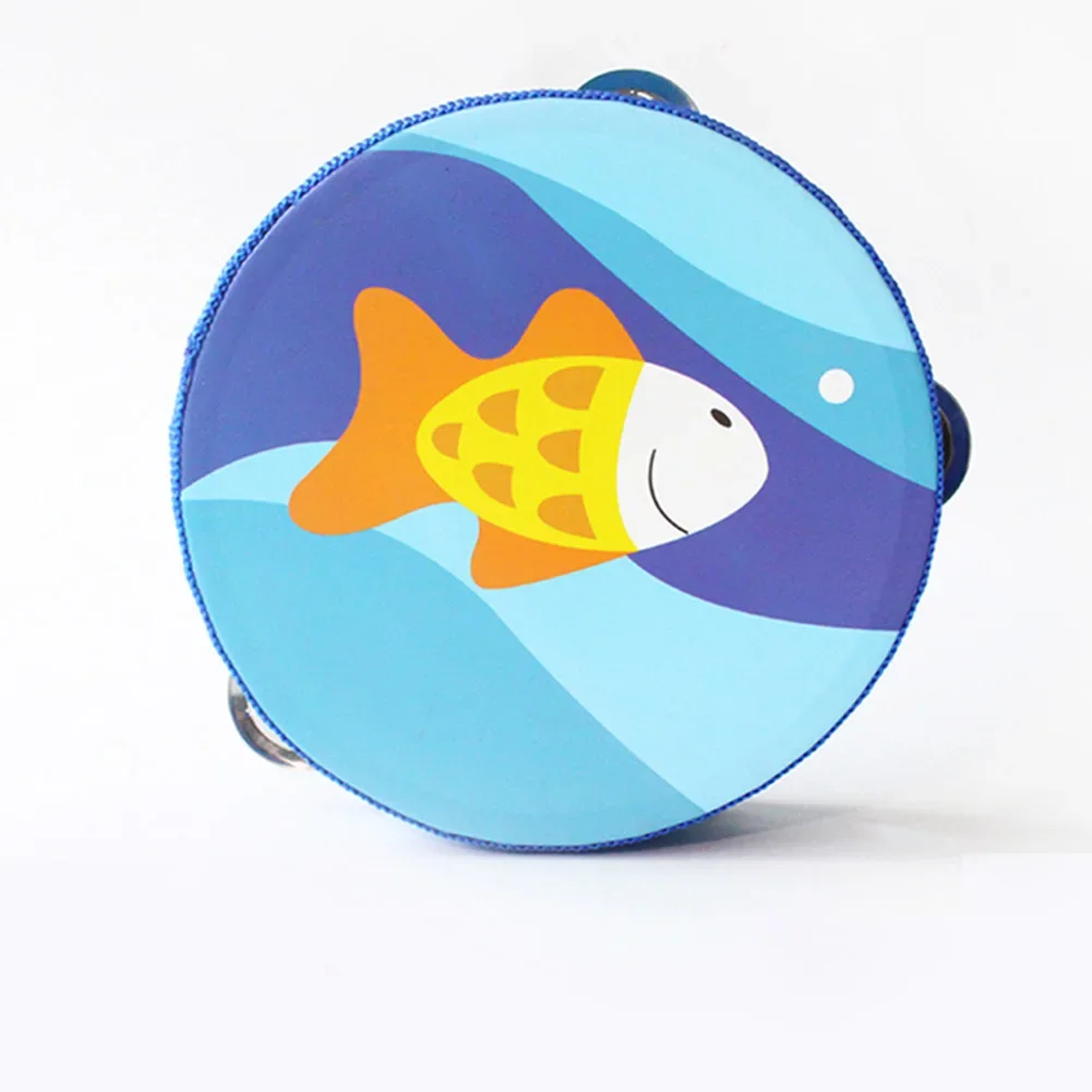 Tambourine Polyester Portable Wood 6 Inch Baby Gifts Cartoon