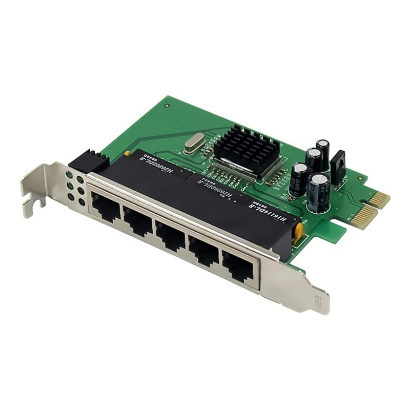New-Pci-E Scheda Switch Ethernet Pci-E X1 Ic Plus Ip175C Ricetrasmettitore Scheda Switch Integrato Fast Ethernet A 5 Porte