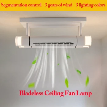 모던 블레이드리스 천장 팬 램프, 원격 제어 LED 하드웨어 및 아크릴 실내 조명, 침실 다이닝 룸 거실 홈 장식