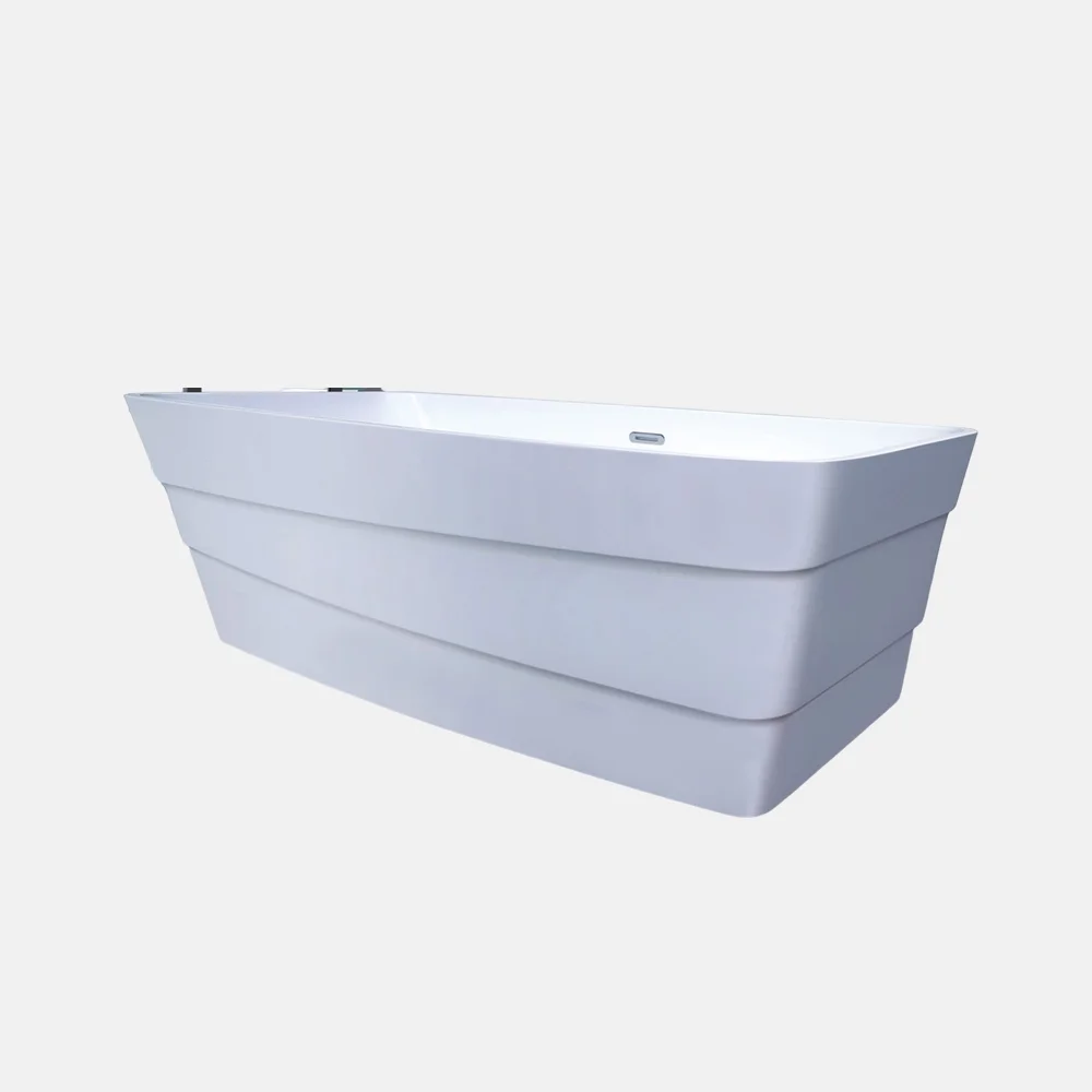 Cheap Custom Made Bathroom Soaking Tub Acrylic Skirt Side Plastic Portable Freestanding Bathtub for Adults 4
