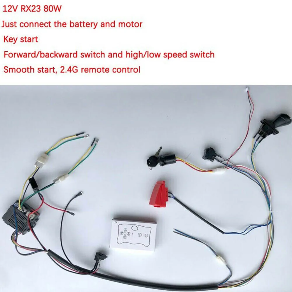 1set DIY Wire Switch Receiver RC Kit With 2.4G Remote Control Baby Electric Car Controller For Kids Electric Car Modified
