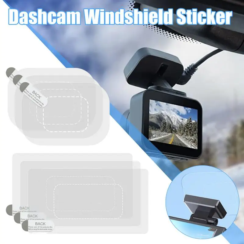 Dashcam HUD 용 6pcs 정적 스티커 자동차 앞 유리 용 다기능 유리 흡착 필름 Sun Protection Decals