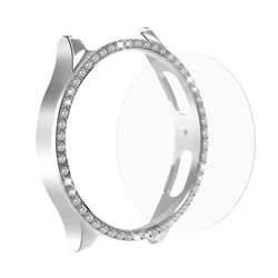 Elegant Diamond Bumper Case with Screen Protector for Galaxy Watch 5 40mm (Silver)