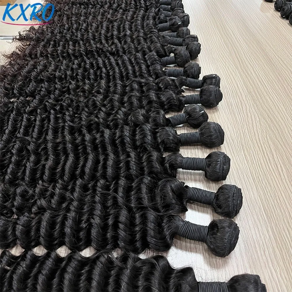 20 22 24Inch Deep Wave Bundles 12A Human Hair Bundles Human Hair Quality Brazilian Bundles 100% Human Hair Raw Hair Bundles for Women ready to wear On Clearance Sale Pre Plucked Wig Party work daily life 3