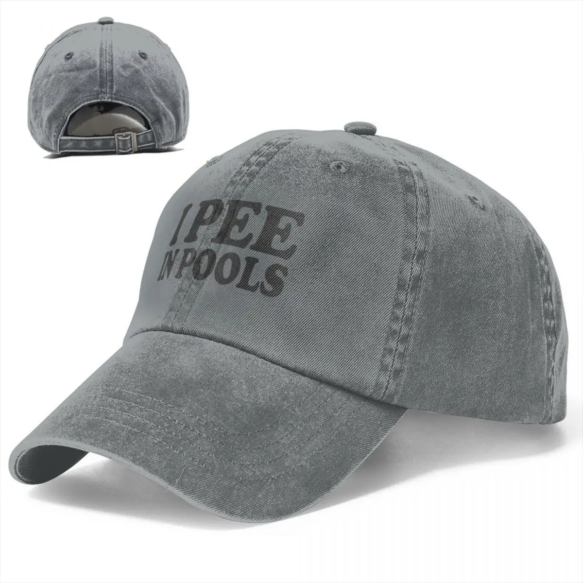 I Pee In Pools 재미있는 여름 야구 모자, 워싱 데님 모자, 야외 조절식 카스케트, 힙합 야구 카우보이 모자, 패션