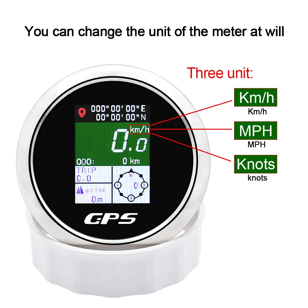 85mm Digital Gps Tachometer Kilometerzähler Mit Gps-antenne Tft