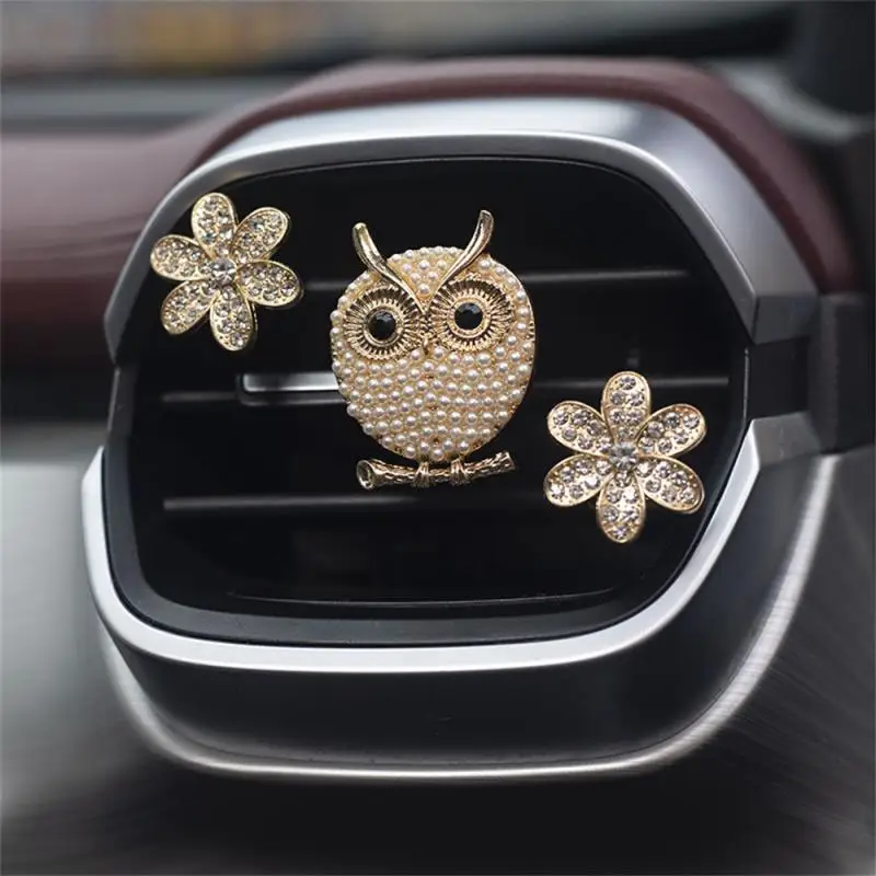 

Auto Ornaments Gifts Car Air Freshener Pearl Owl Car Decoration Auto Outlet Perfume Clip Car Diffuser Car Accessories