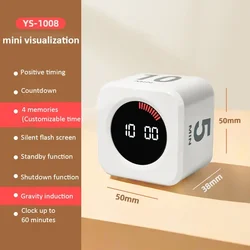 Enhanced Digital Timer with Visual Countdown and Silent Mode, USB - C Rechargeable with Gravity Sensor Alarm (YS - 1008)