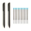Metal Ballpoint Pen Retractable Signature Pen Crest Style Metal Housing Black Blue Ink Medium Point 0.7mm Color Black Grey 1
