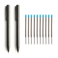 Metal Ballpoint Pen Retractable Signature Pen Crest Style Metal Housing Black Blue Ink Medium Point 0.7mm Color Black Grey 1
