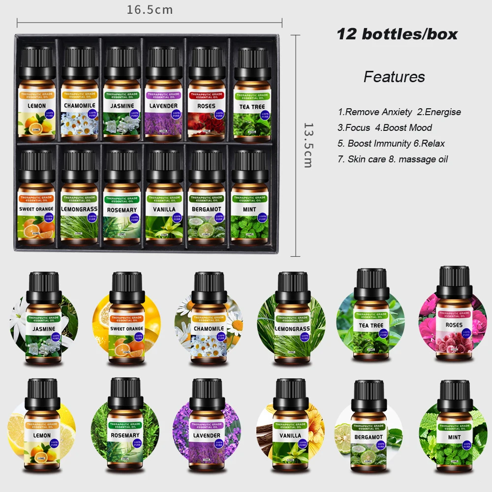 6pcs Aromatherapy Essential Oil Set Organic Sweet Fragrance Pure Aroma  Aromatherapy Oils For Diffuser Humidifiers Body Massage - AliExpress