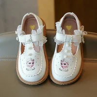 Disney Frozen Elsa 2024 Spring Autumn New Girls Soft Sole Princess Leather Shoes Non-slip Casual Shoes Baby Toddler Shoes Show 1