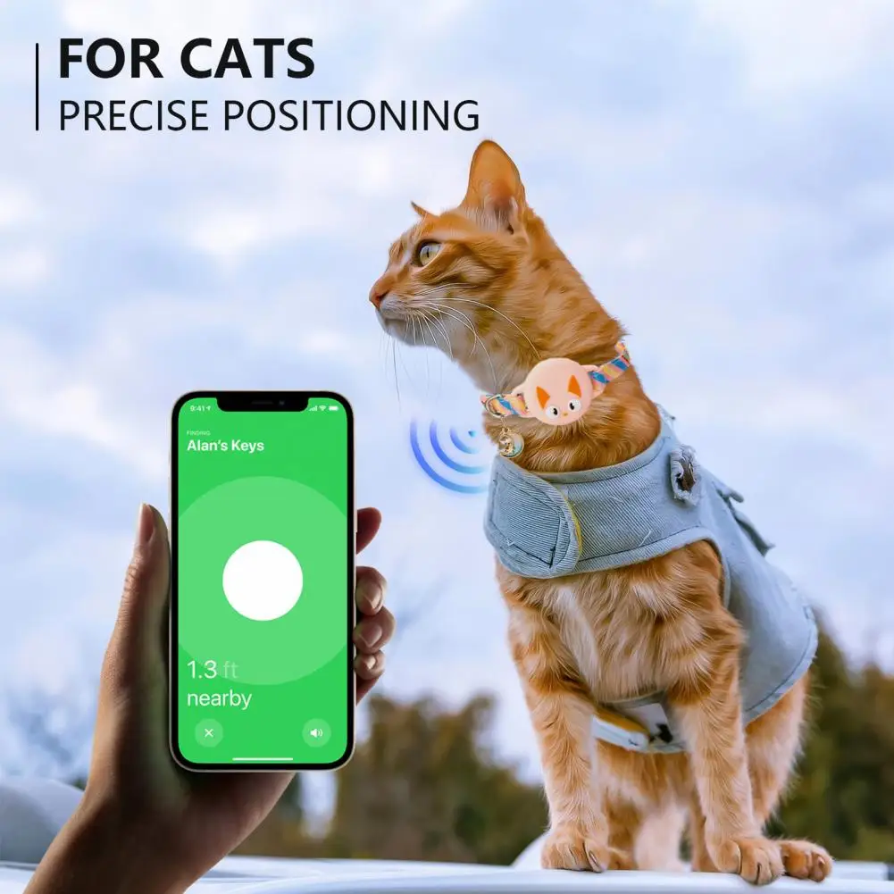Tracker Holder Pet Neck Collar With Bell Adjustable Dog Cat Collar With For Case GPS Finder Accessories Kitten Puppy Supplies