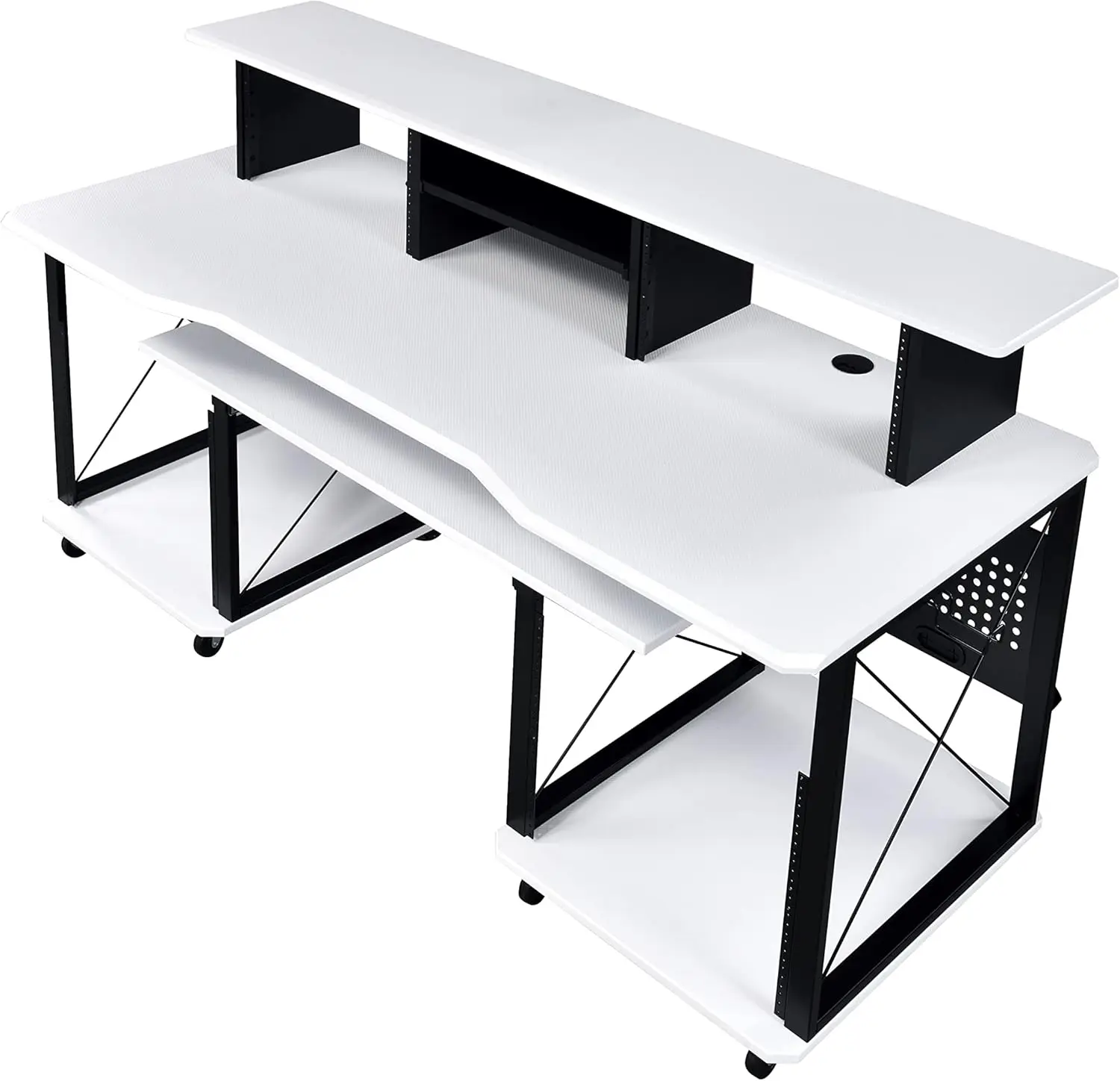 Children Tables 72" x 30" Rectangular Metal Storage Music Desk Included Wheels Multiple Functional Storage Spaces